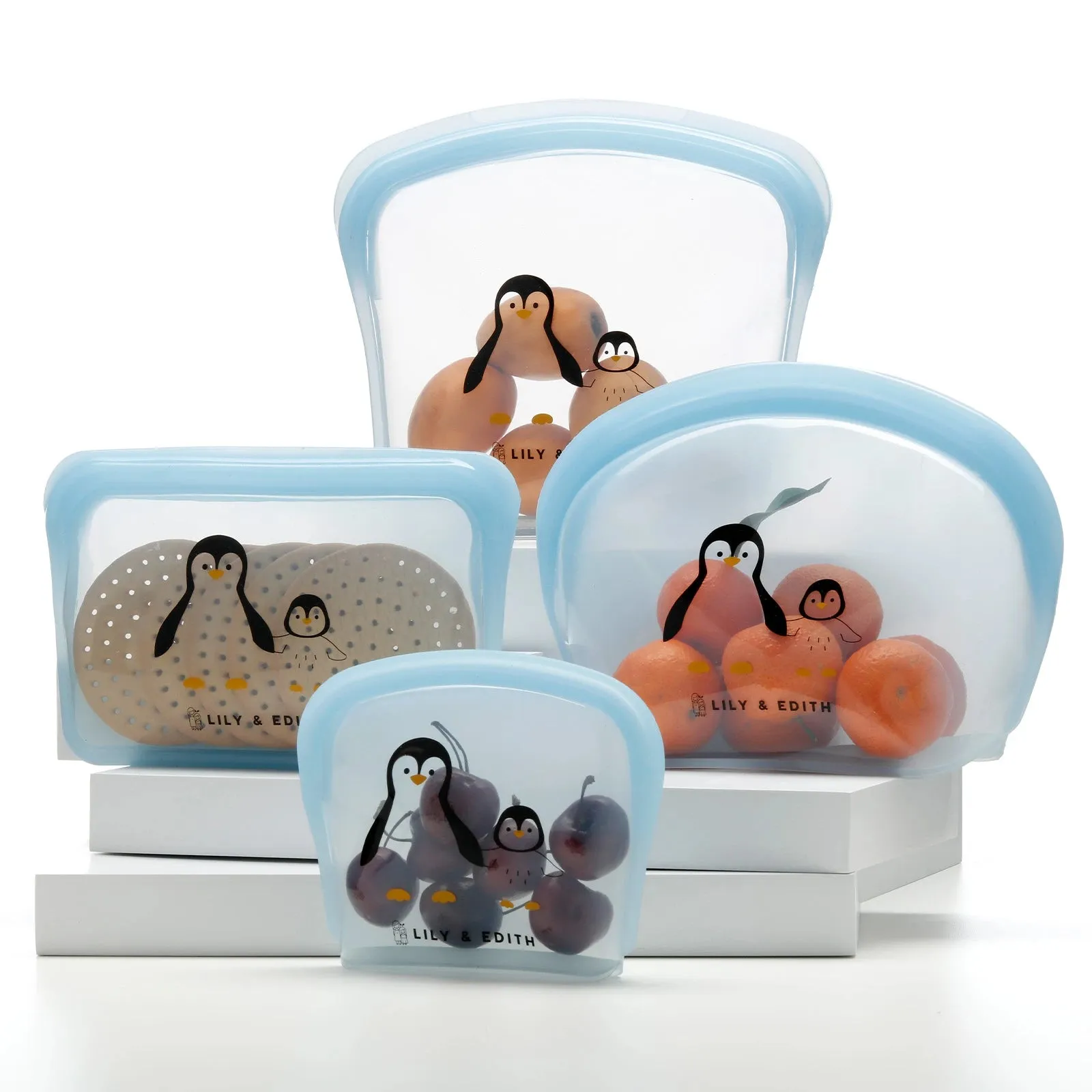 Silicone Reusable Bag Starter Kit 4-Pack | Penguin