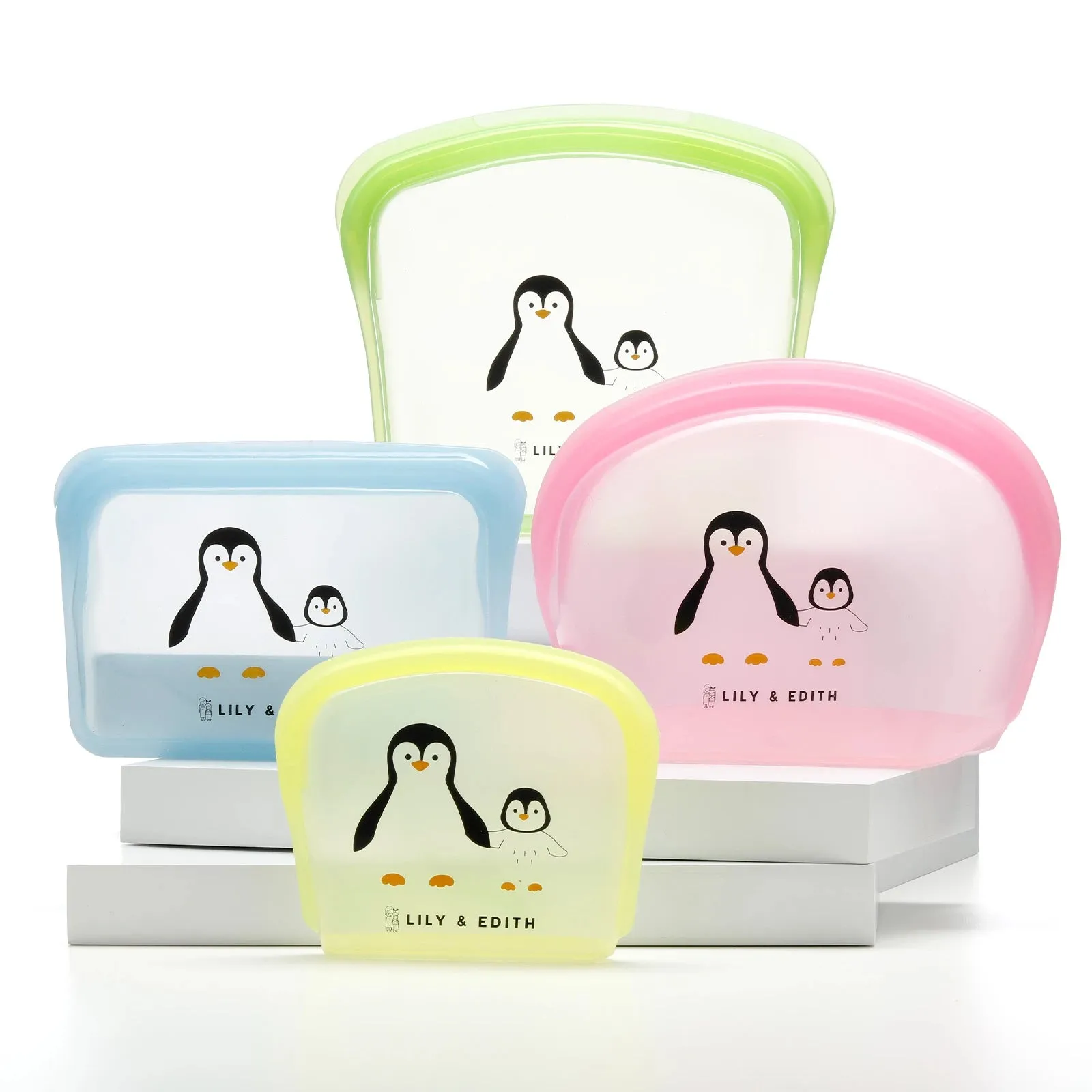 Silicone Reusable Bag Starter Kit 4-Pack | Penguin