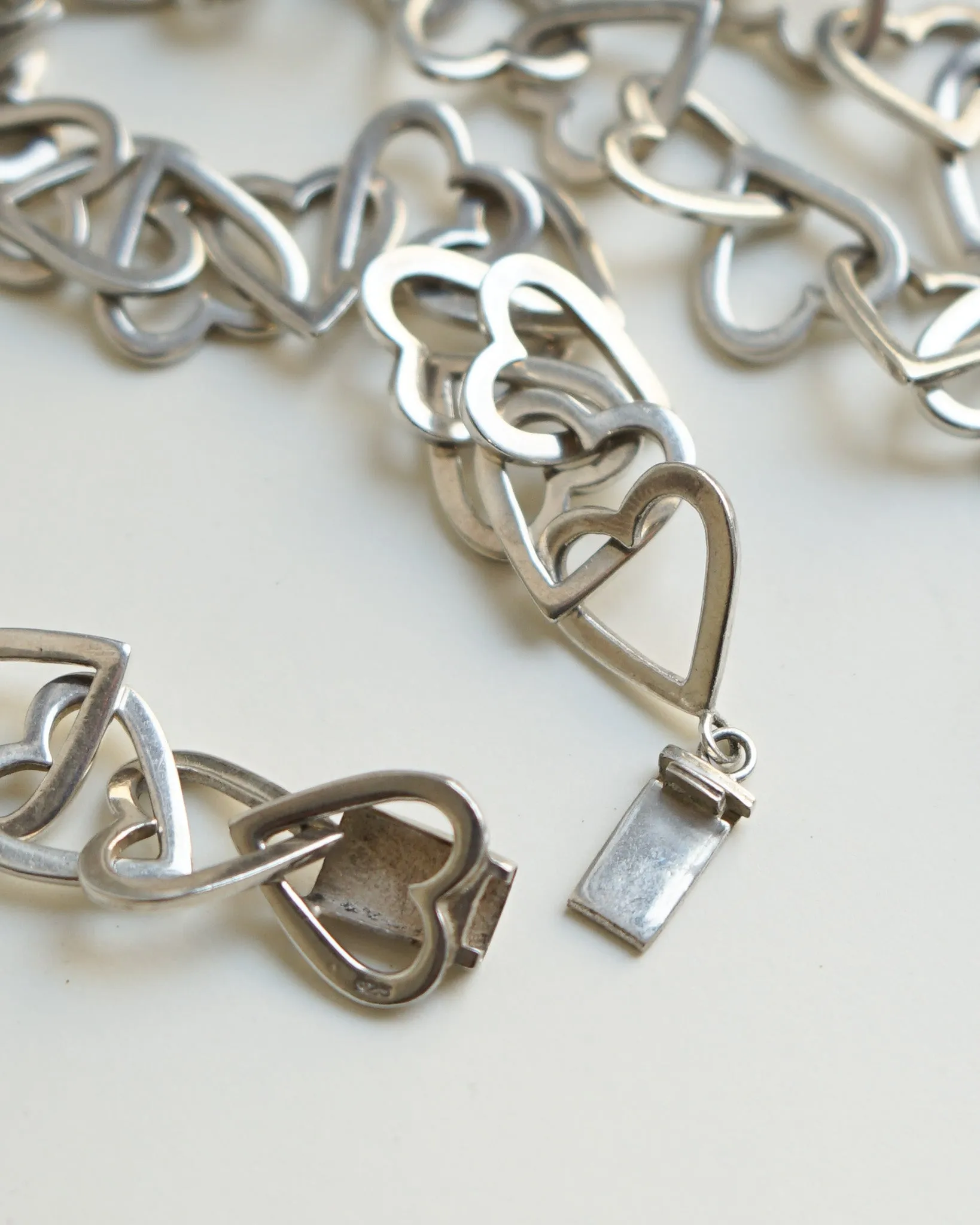 Silver Heart Linked Chain Necklace