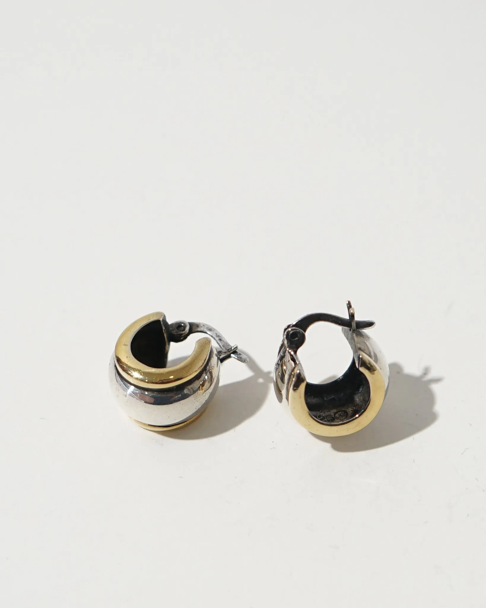 Silver x Brass Hoop Earrings