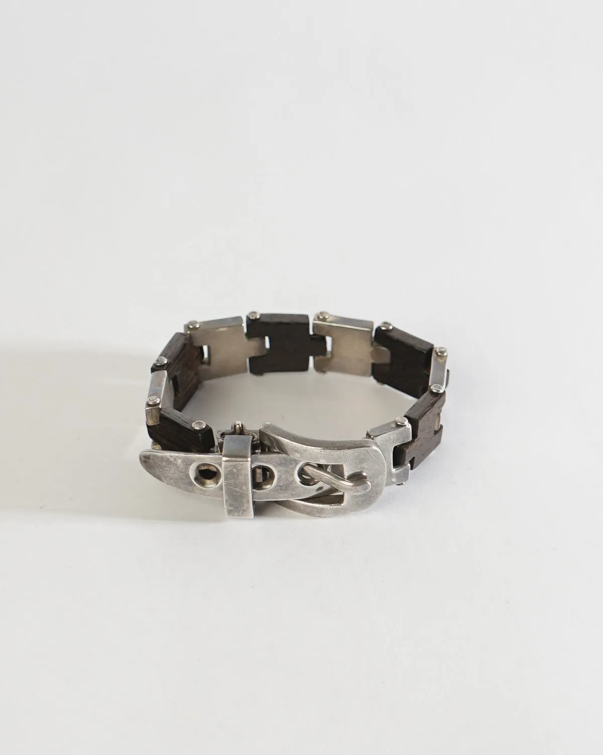 Silver x Wood Belt Bracelet