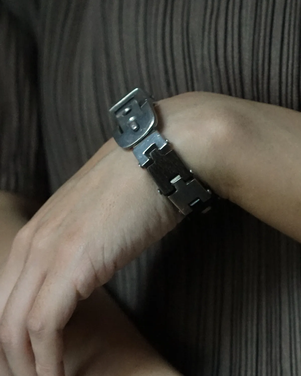 Silver x Wood Belt Bracelet