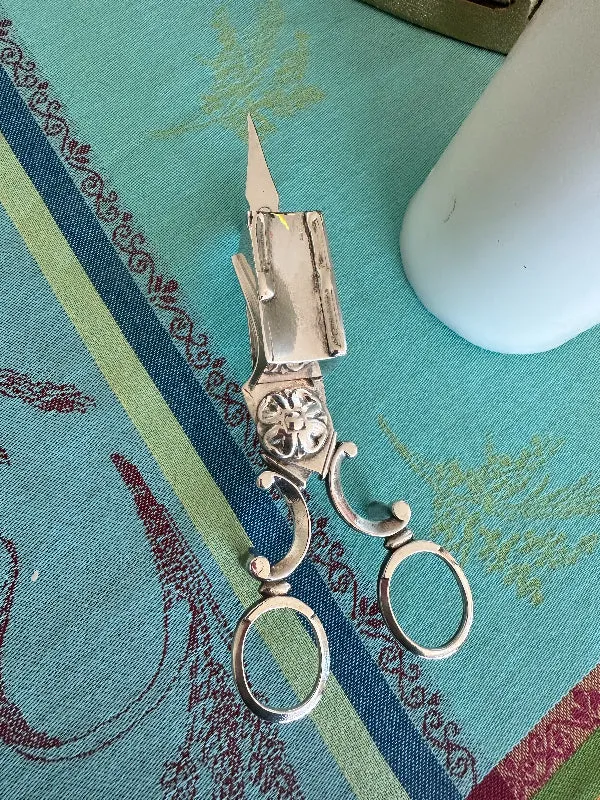 Silverplate Candle Snuffer Scissors, Stamped
