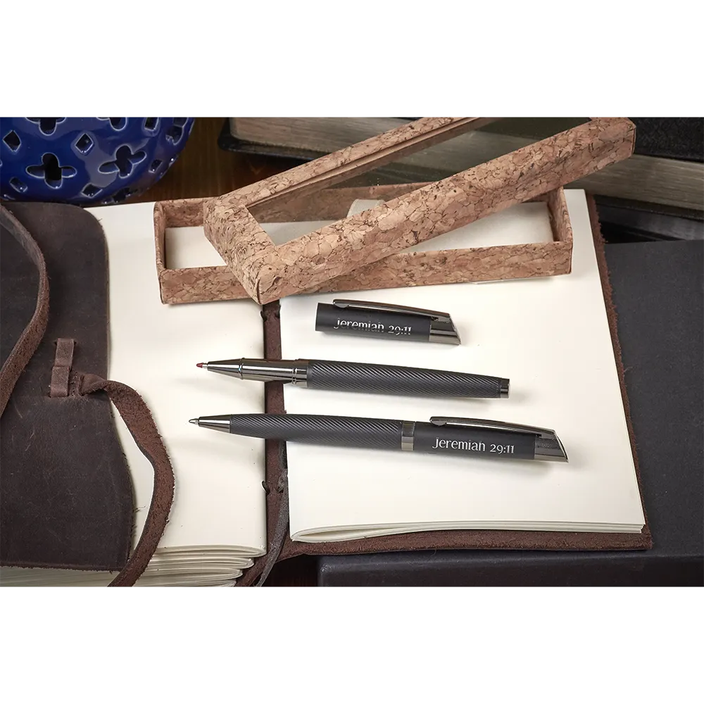 Sleek Black Metal Pen Set