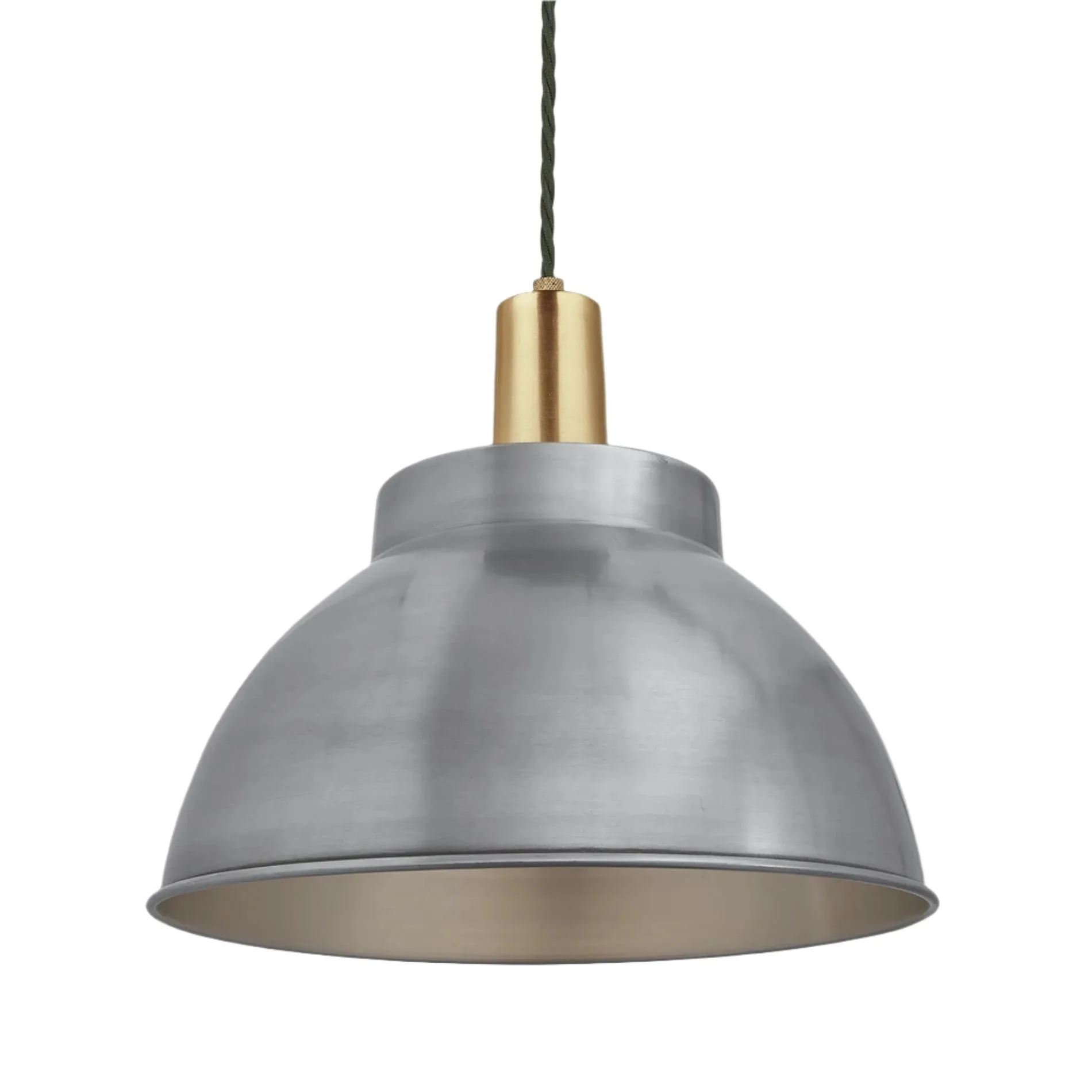 Sleek Dome Pendant - 13 Inch - Light Pewter