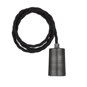 Sleek Edison Cord Set - Fabric Flex - Pewter - 2m - Without Ceiling Rose