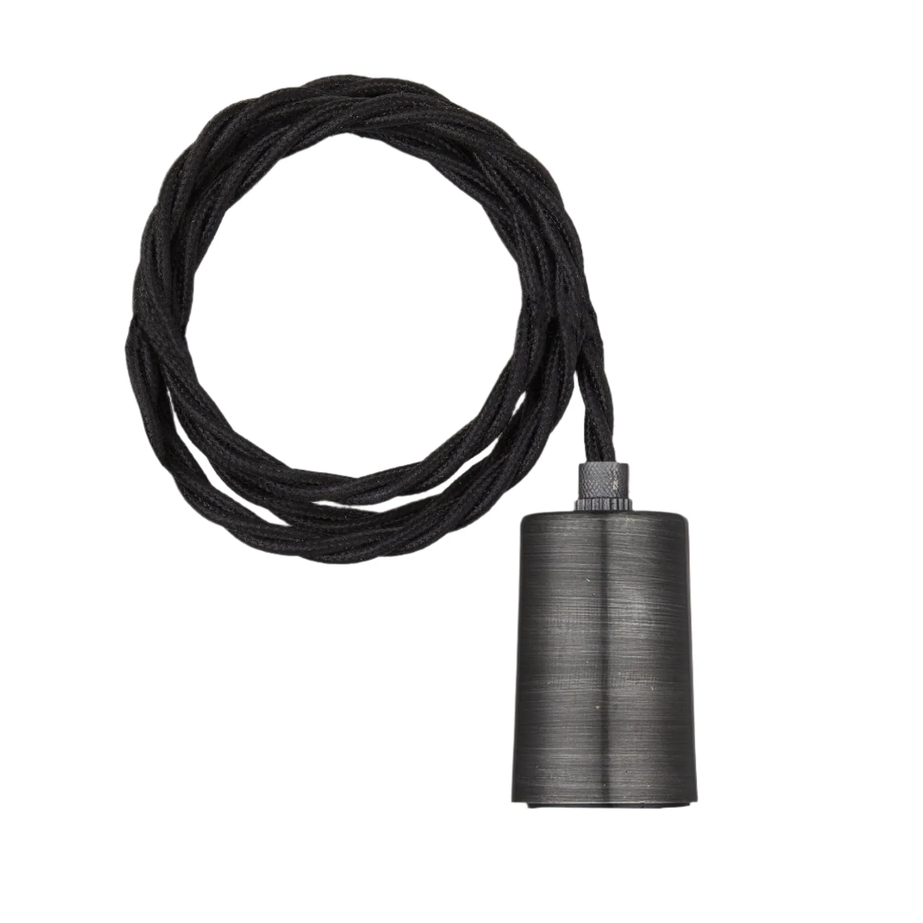 Sleek Edison Cord Set - Fabric Flex - Pewter - 2m - Without Ceiling Rose