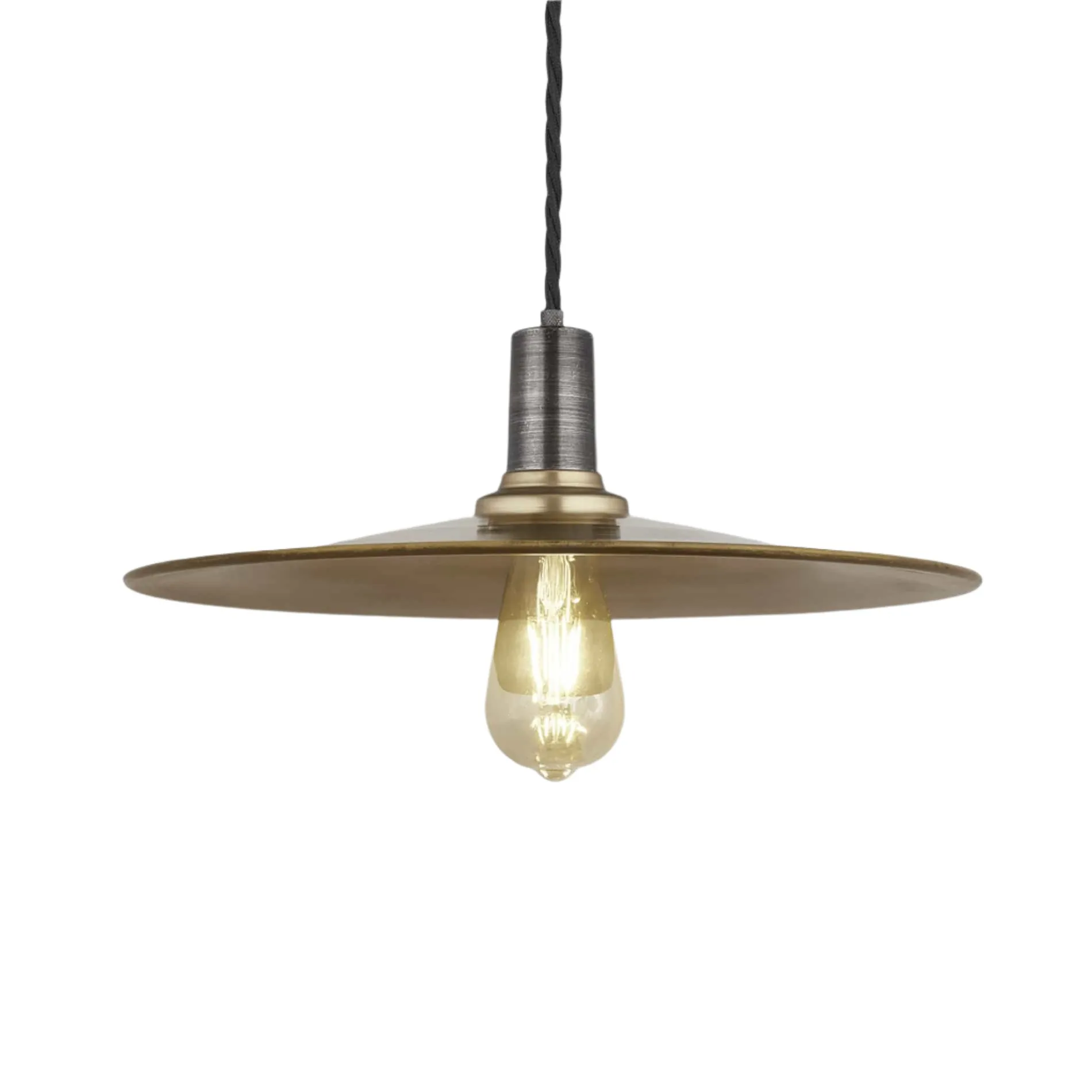 Sleek Flat Pendant - 15 Inch - Brass