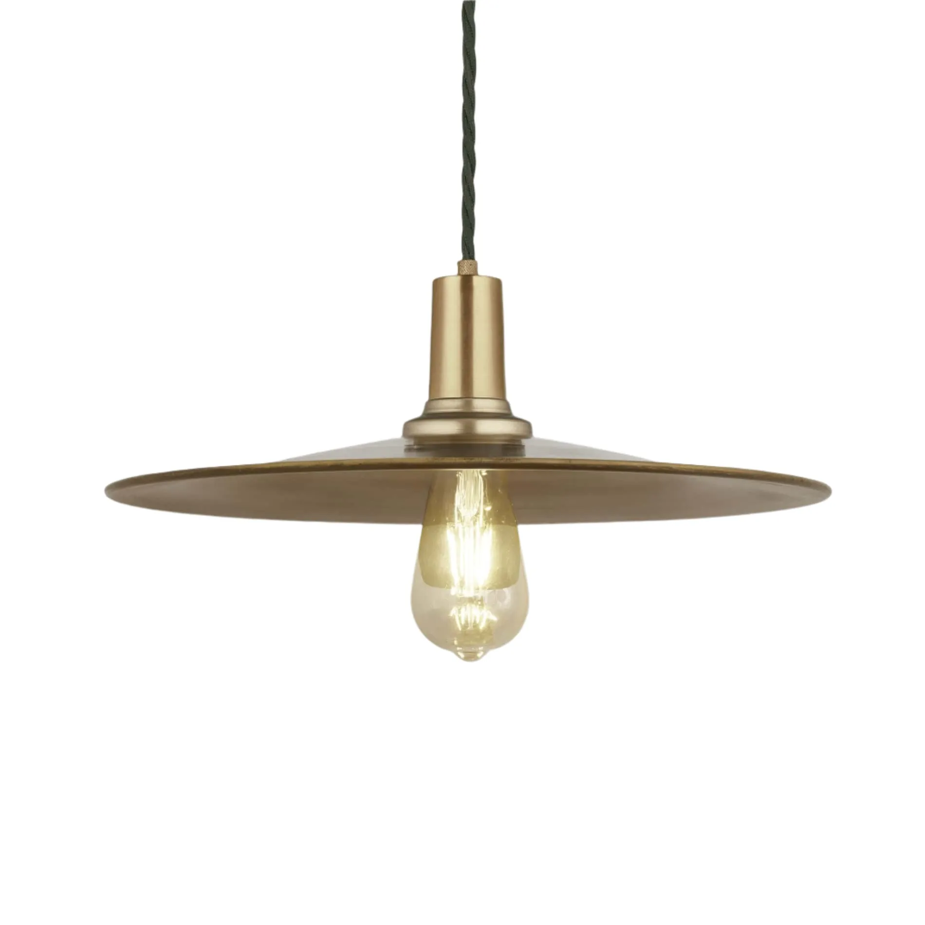 Sleek Flat Pendant - 15 Inch - Brass
