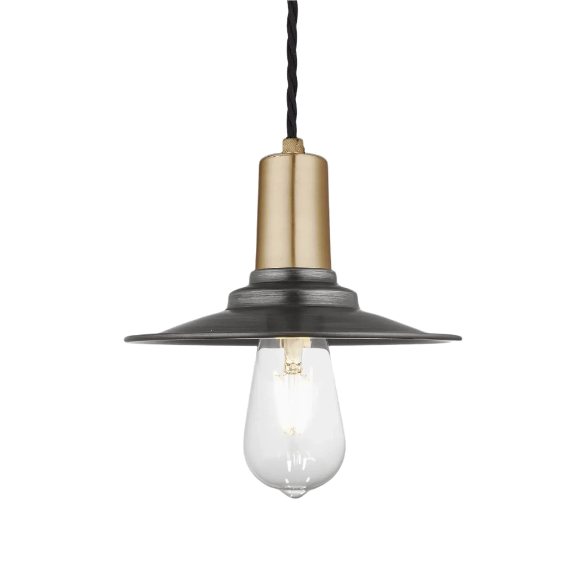 Sleek Flat Pendant - 8 Inch - Pewter