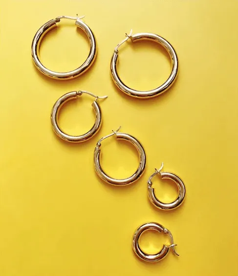 Sleek hoops sølv - små