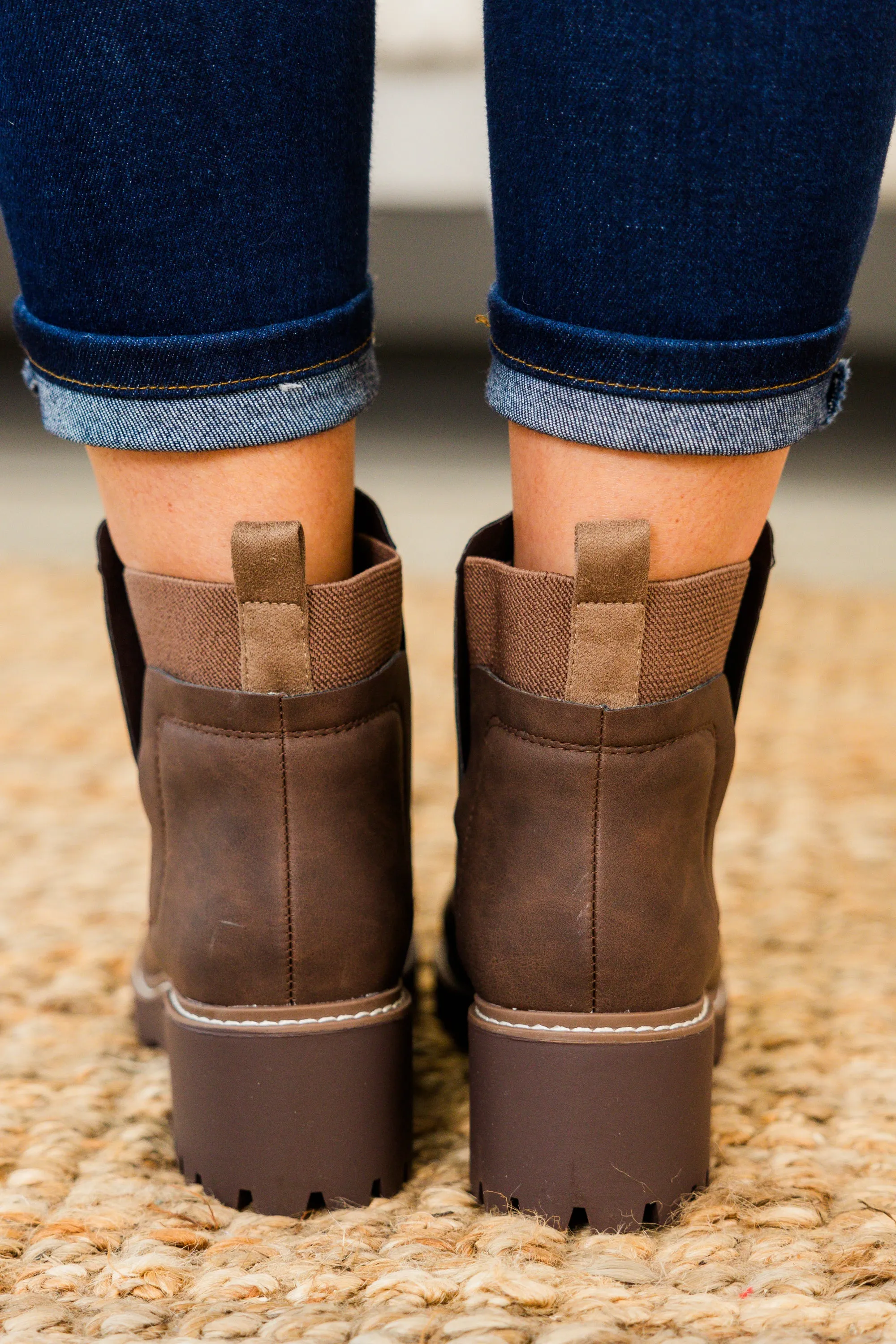 Sleek Street Booties, Brown