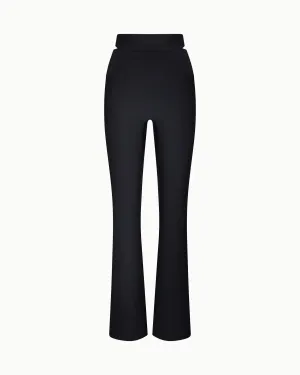 Sleek Stretch Cutout Foldover Pant | Black
