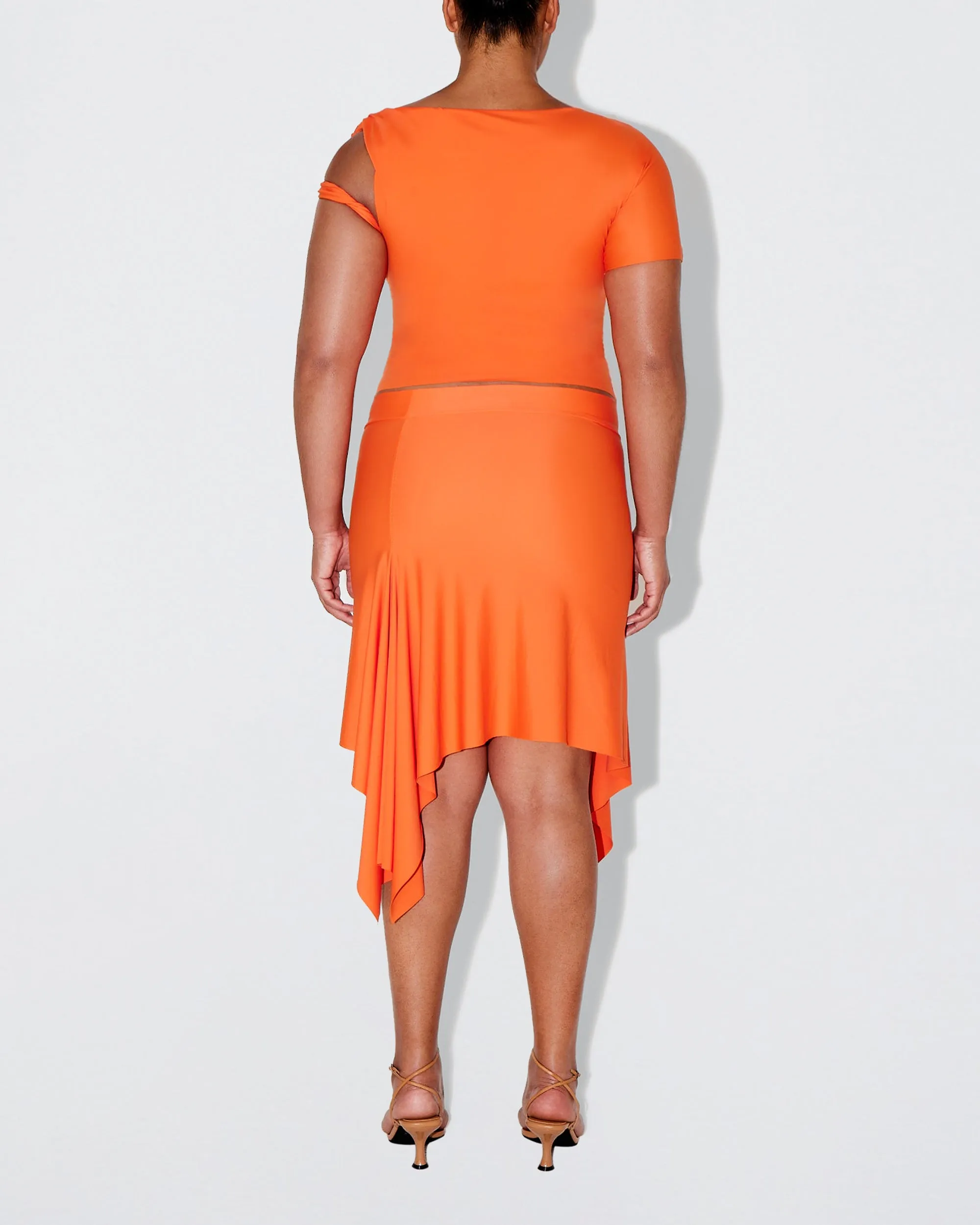 Sleek Stretch Twisted Top | Papaya
