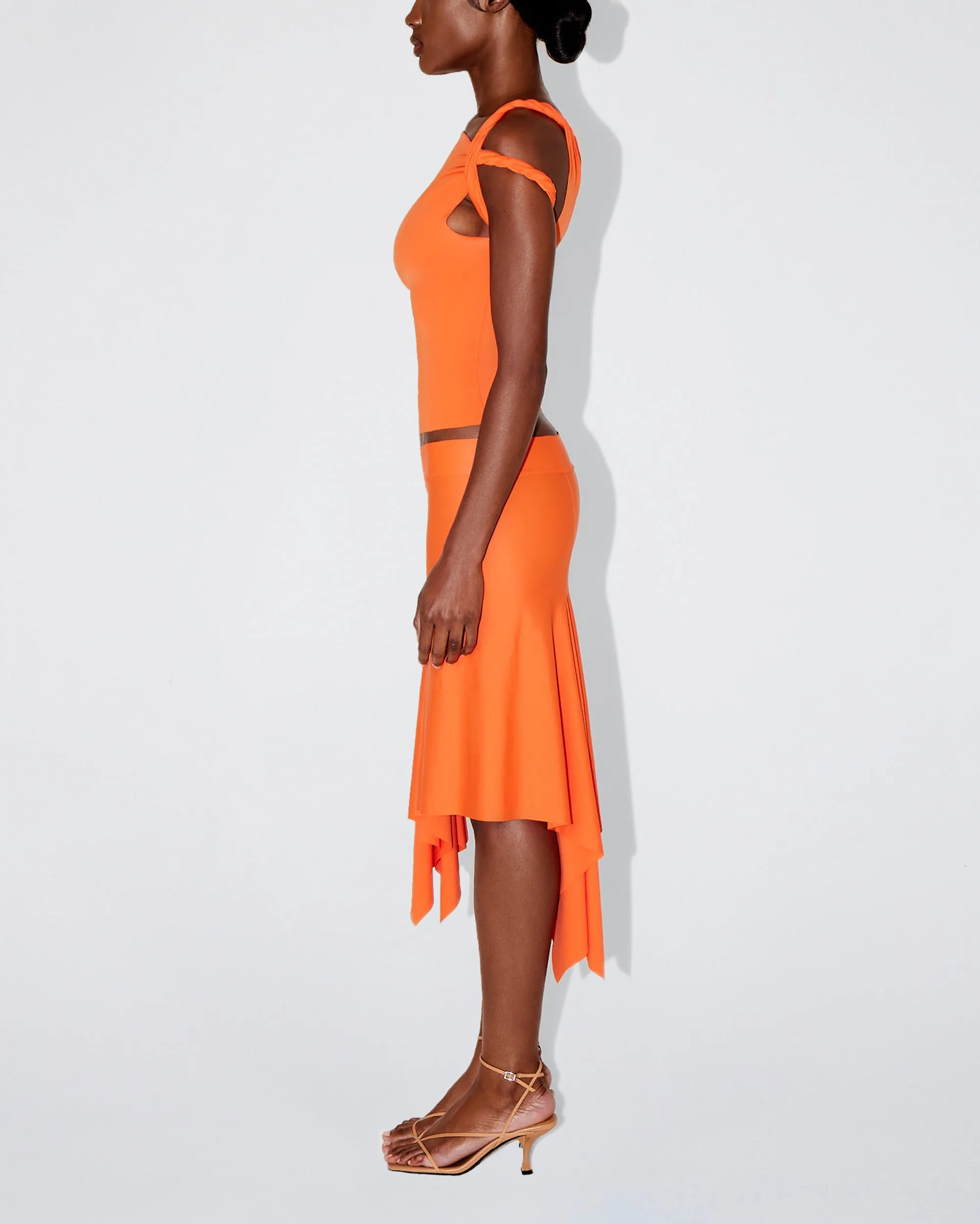 Sleek Stretch Twisted Top | Papaya