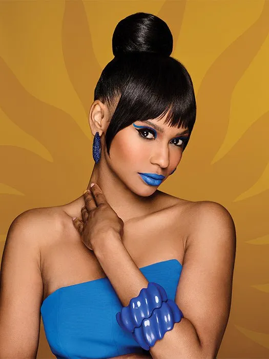 Sleek Style Bun & Bangs | Synthetic Hairpiece