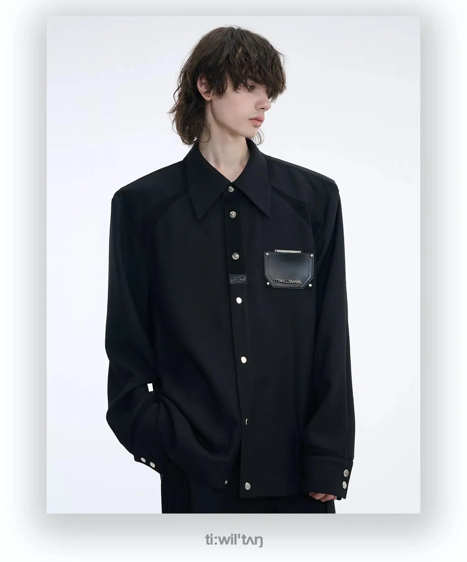 Sleek Wide Shoulder Buttoned Classic Shirt