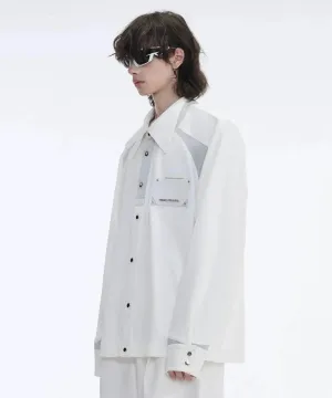 Sleek Wide Shoulder Buttoned Classic Shirt