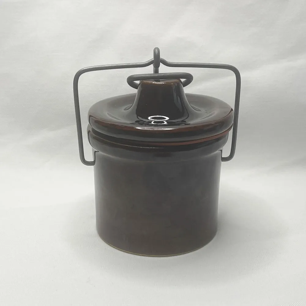 Small Stoneware Crock with Wire Bail Closure