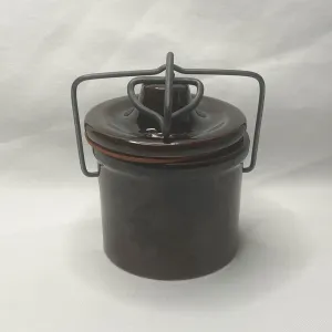 Small Stoneware Crock with Wire Bail Closure