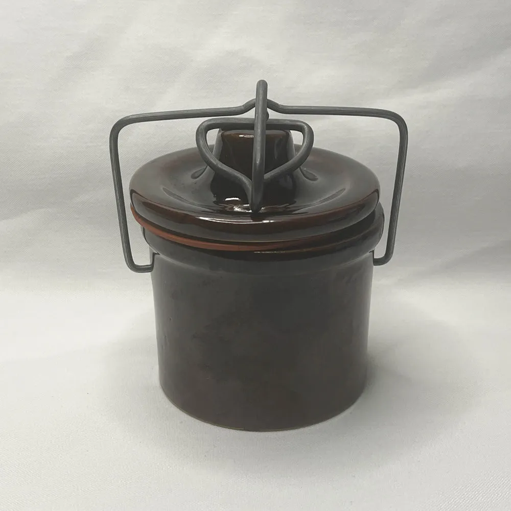 Small Stoneware Crock with Wire Bail Closure
