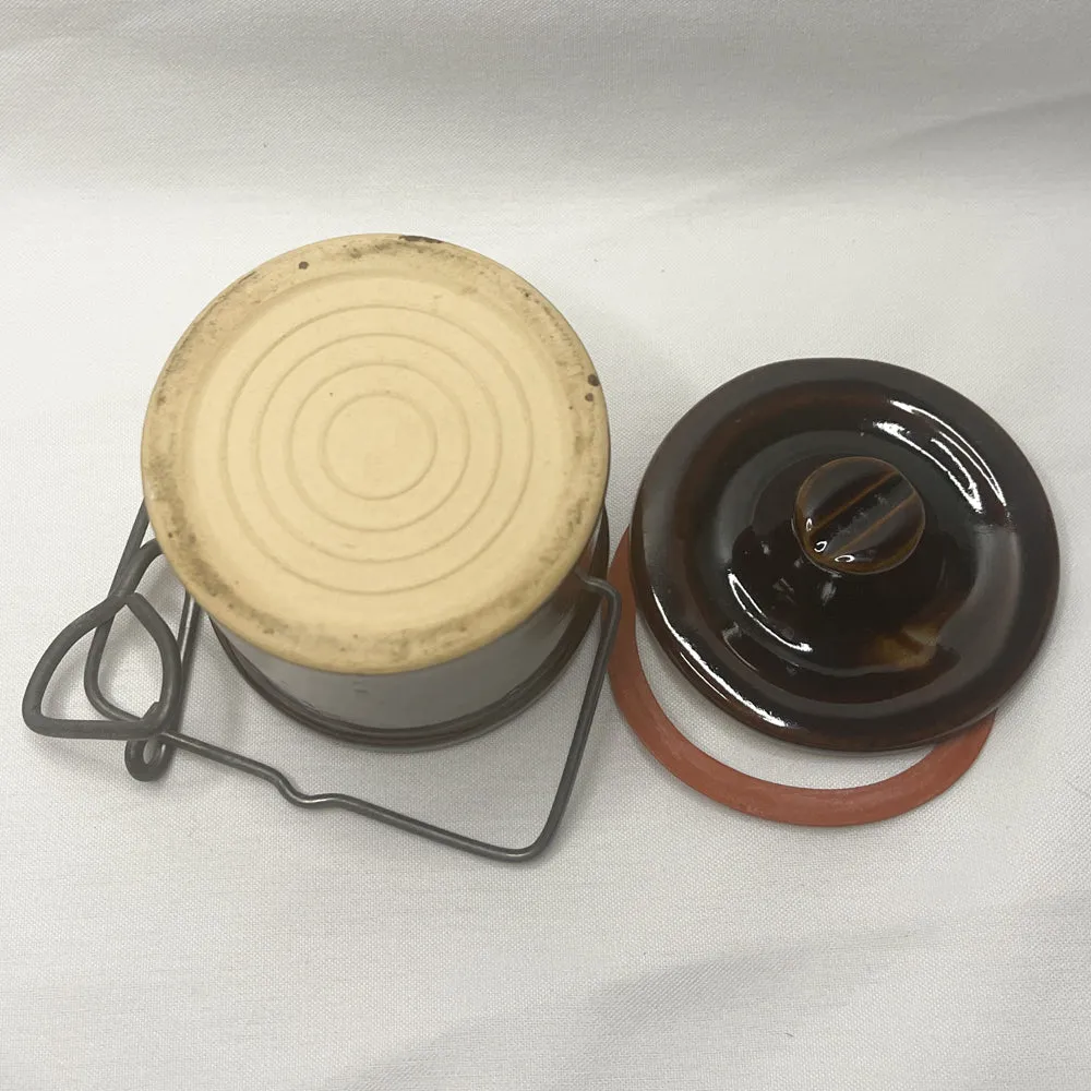 Small Stoneware Crock with Wire Bail Closure