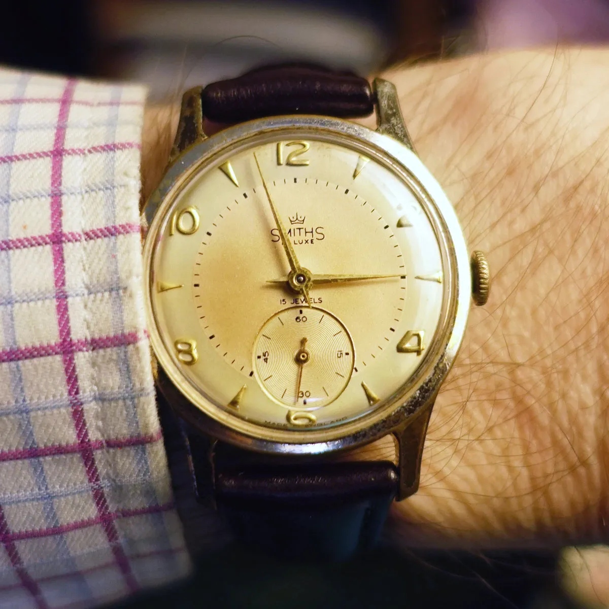 Smiths Deluxe Vintage 15 Jewel Watch