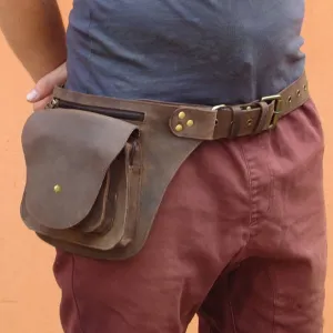 Solid Color Men Waist Bag Minimalist Punk Outdoor Belt Bag