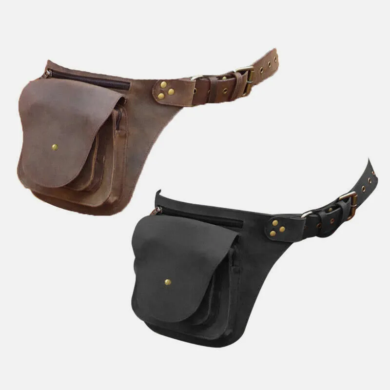 Solid Color Men Waist Bag Minimalist Punk Outdoor Belt Bag