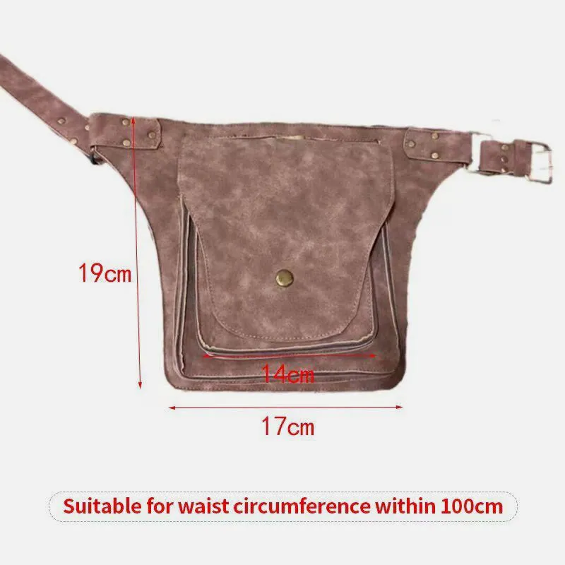 Solid Color Men Waist Bag Minimalist Punk Outdoor Belt Bag