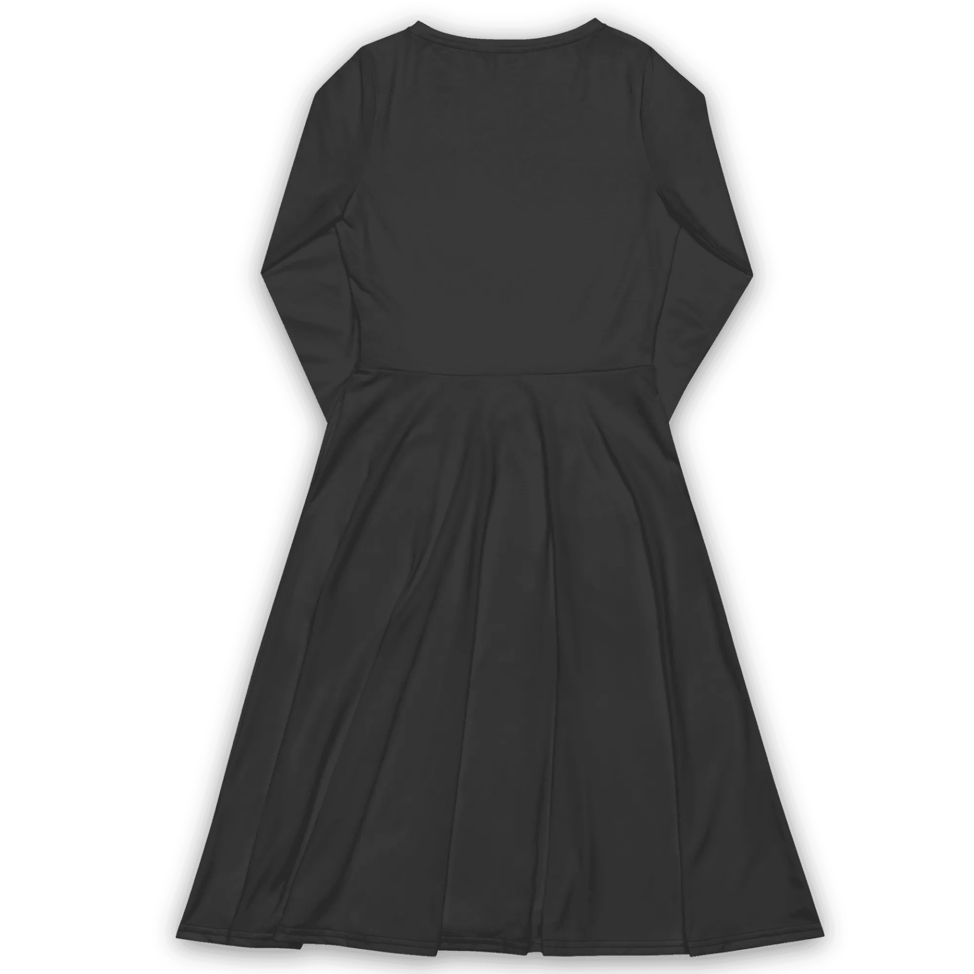 'Solid Grey' Long Sleeve Midi Dress