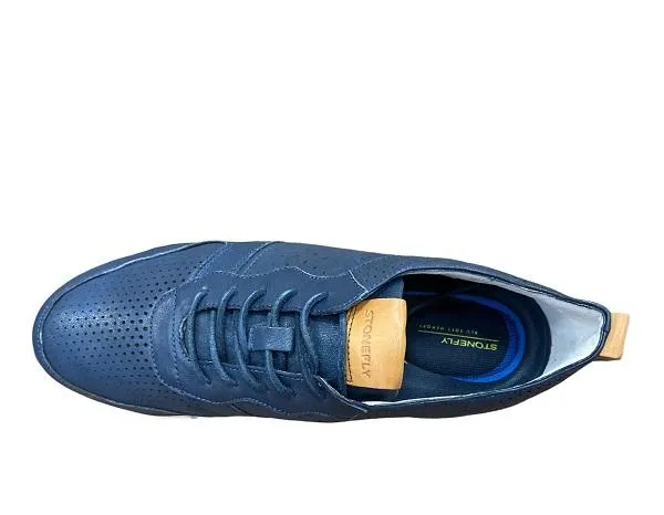 Stonefly scarpa casual da uomo Action 5 Washed Goat 215937 144 blu oceano