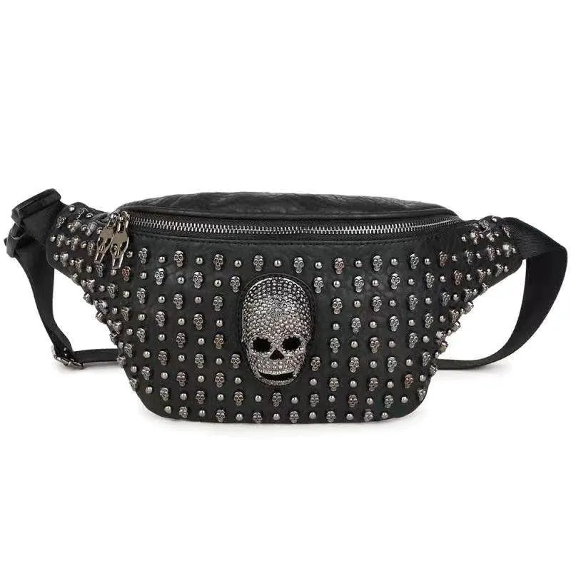 Studded Skull Waist Bag