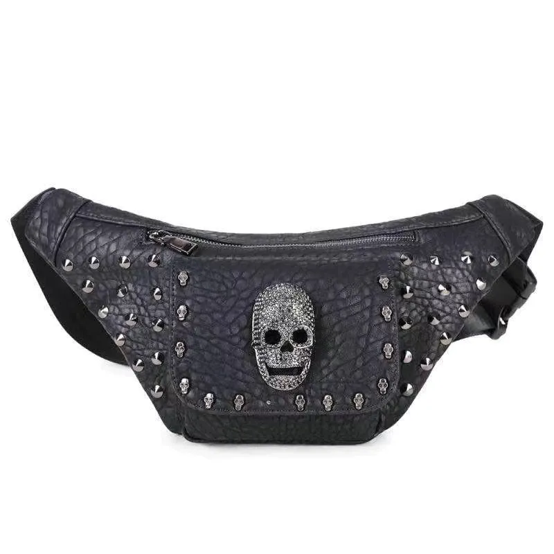Studded Skull Waist Bag