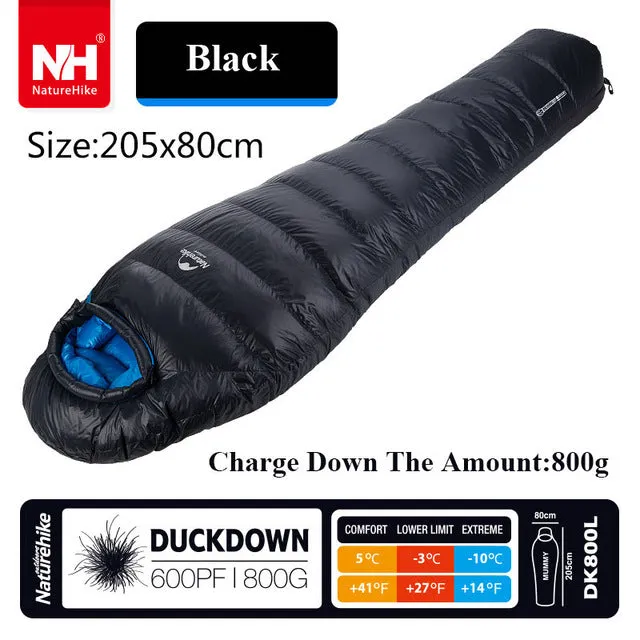 Super light Outdoor Down Mummy Type Duck Winter  Sleeping Bag