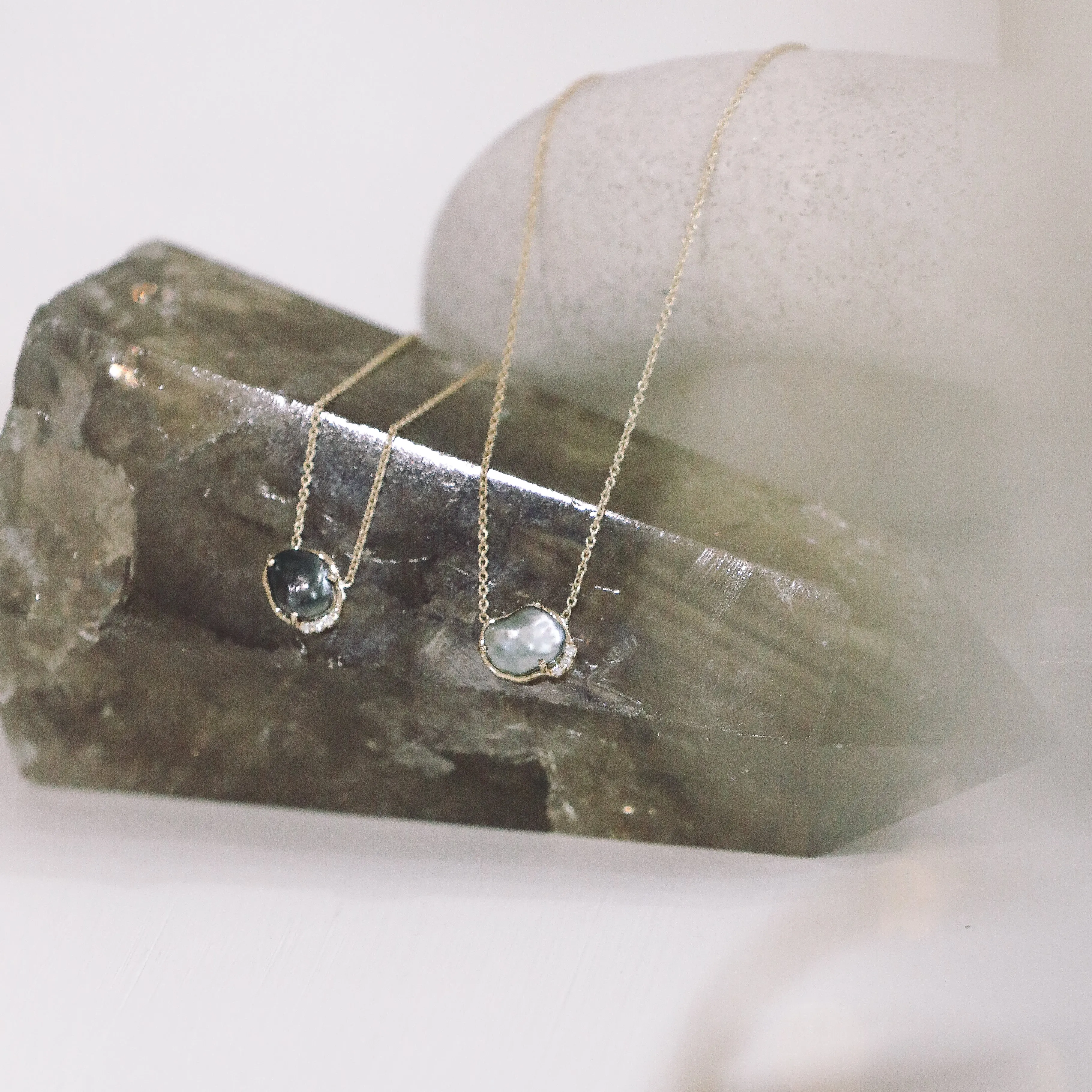 Tahitian Pearl Diamond Halo Necklace