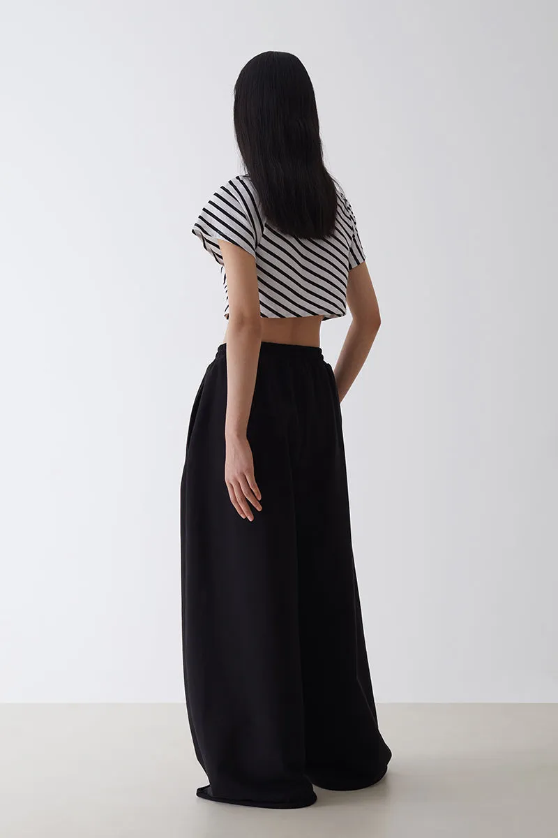 Tank Top Construction Striped Short T-Shirt