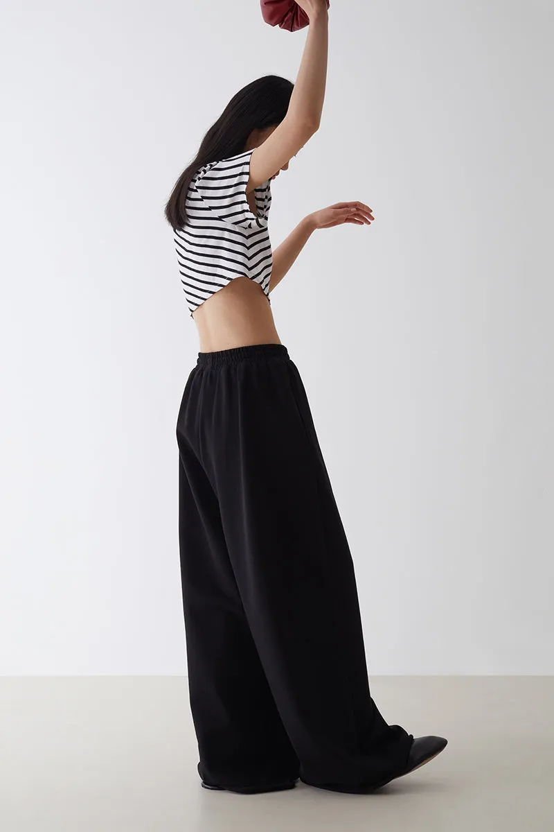 Tank Top Construction Striped Short T-Shirt