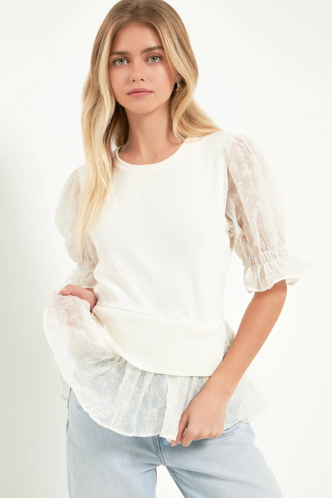 Textured Mixed Media Top