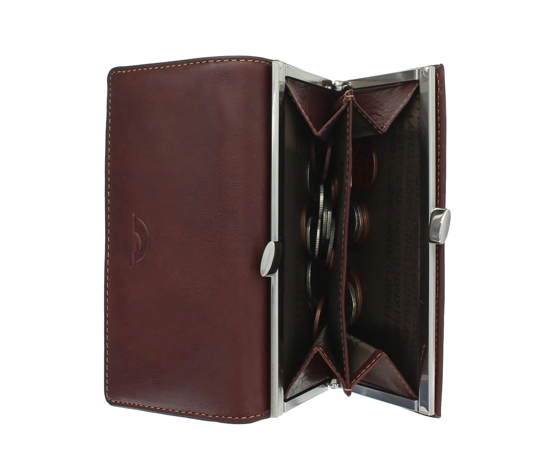 Tony Perotti Full Grain Leather Clip-Top Frame Purse With RFID Protection 1005_1