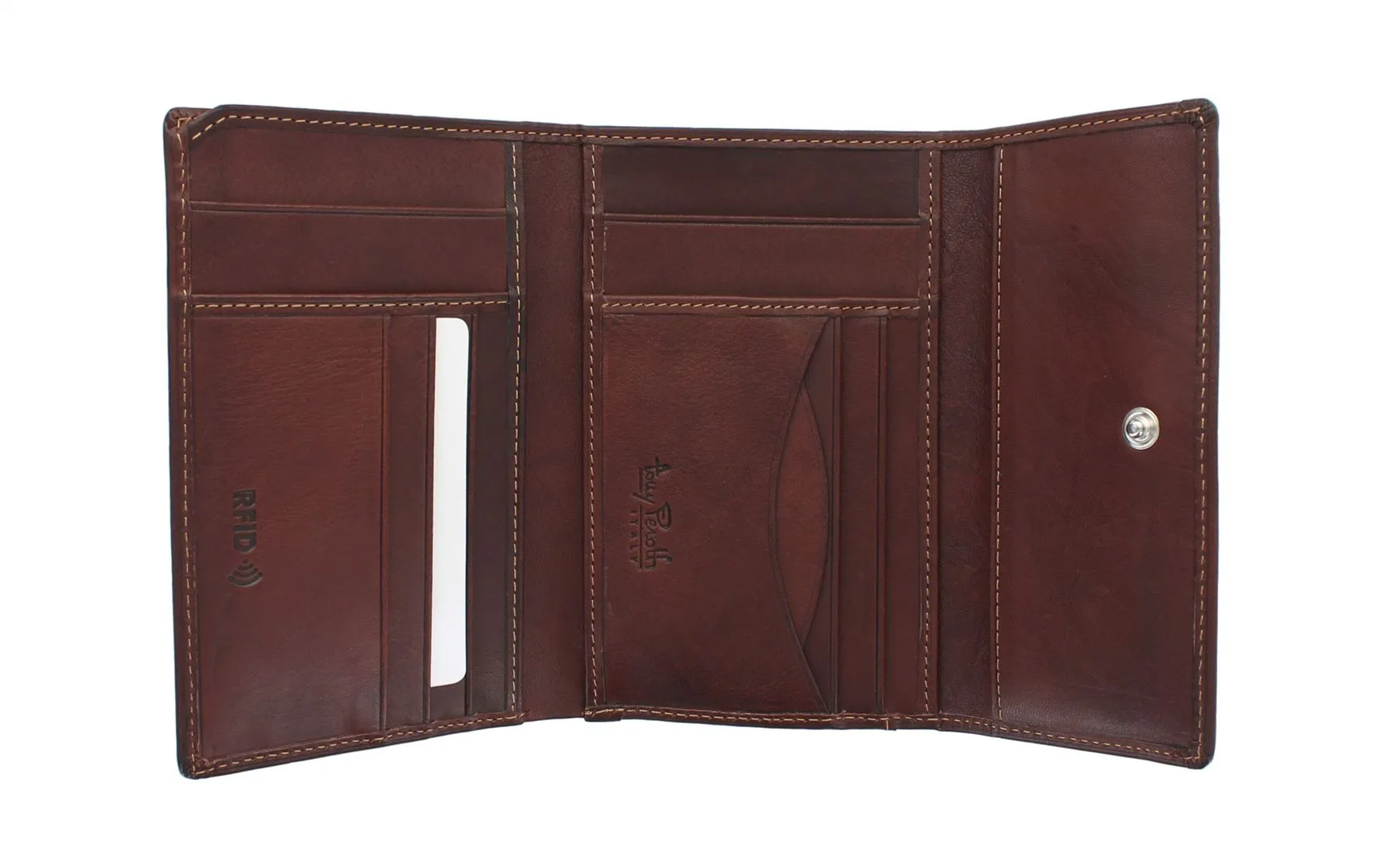 Tony Perotti Full Grain Leather Clip-Top Frame Purse With RFID Protection 1005_1