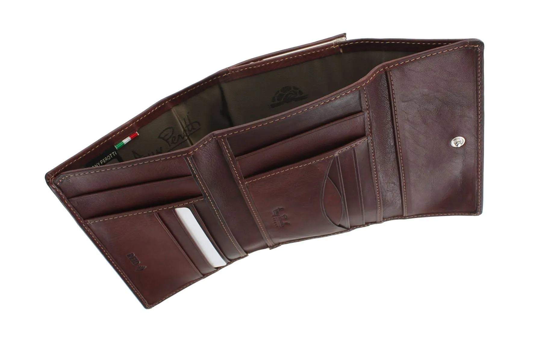 Tony Perotti Full Grain Leather Clip-Top Frame Purse With RFID Protection 1005_1