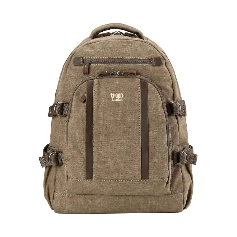 Troop London TRP0257 Classic Large Laptop Backpack in Brown
