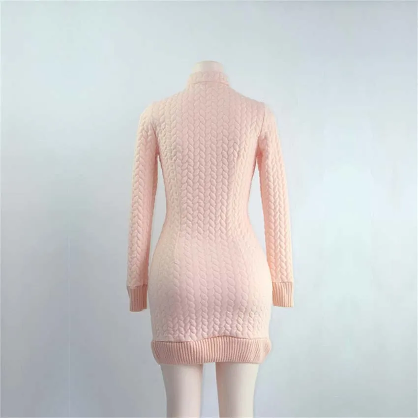 VenusFox Bodycon Zippers Knitted Dress