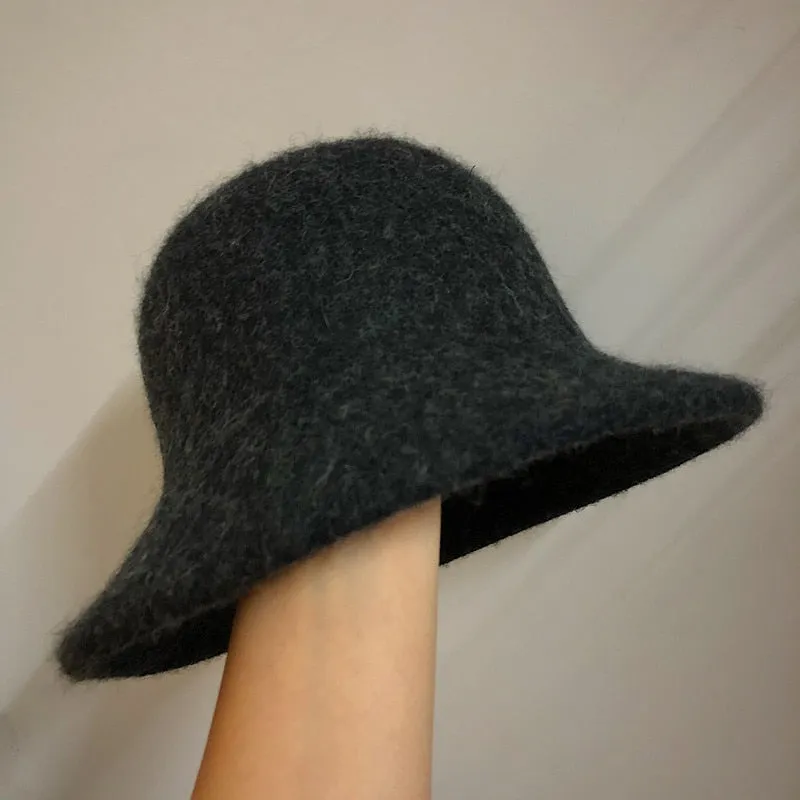 Versatile Spring Foldable Bucket Hats crafted from Wool Blend