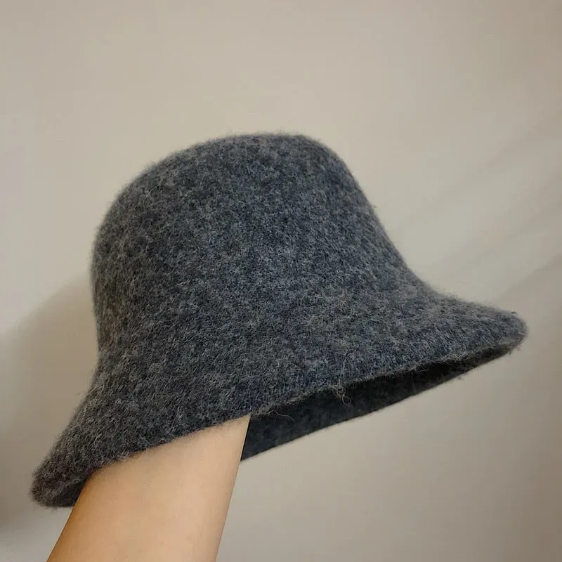Versatile Spring Foldable Bucket Hats crafted from Wool Blend