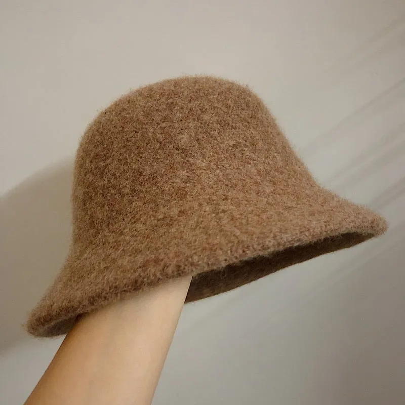 Versatile Spring Foldable Bucket Hats crafted from Wool Blend