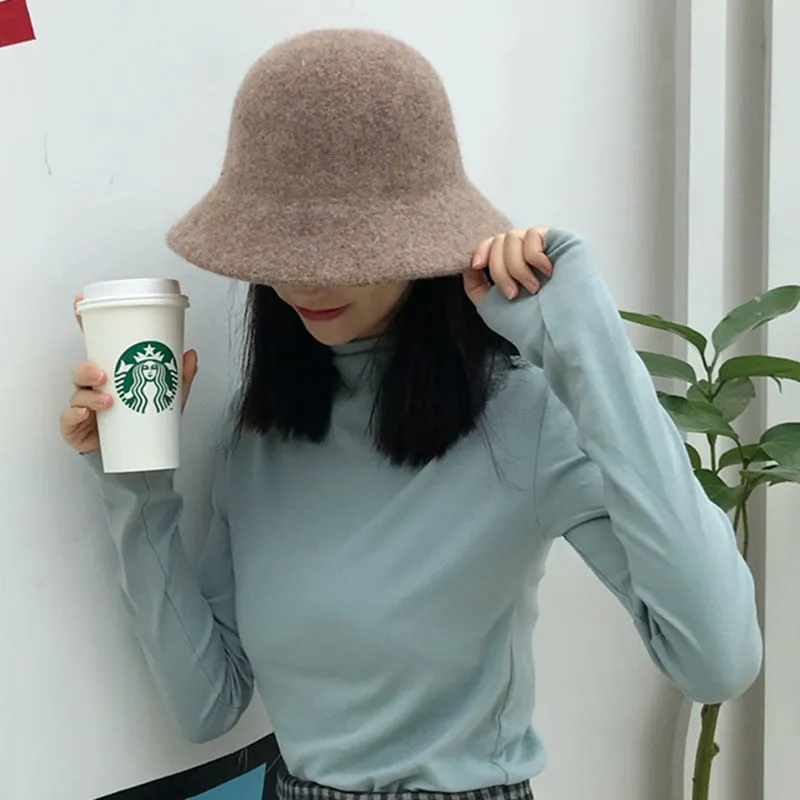 Versatile Spring Foldable Bucket Hats crafted from Wool Blend
