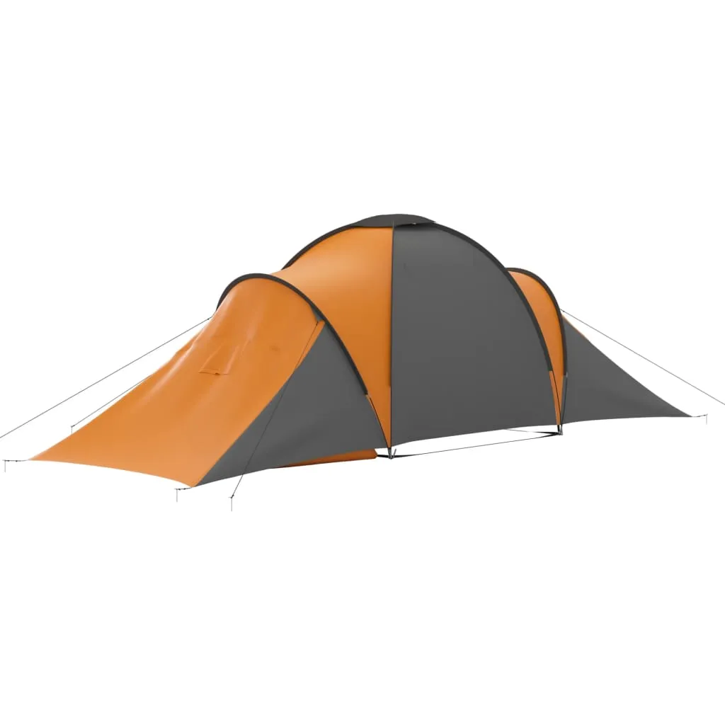 vidaXL Camping Tent 6 Persons Gray and Orange - Spacious and Easy-to-Set-Up