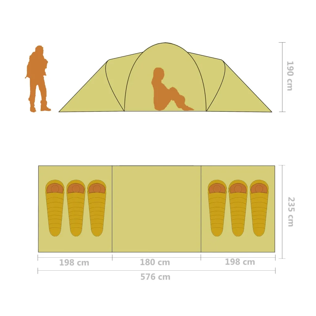vidaXL Camping Tent 6 Persons Gray and Orange - Spacious and Easy-to-Set-Up